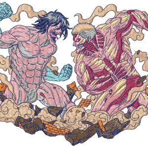 AOT Titan Battle Anime Embroidery Pattern