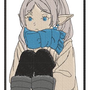 Anime Embroidery Pattern Frieren Sitting