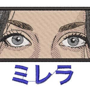 Anime Woman Eyes Box Embroidery Pattern