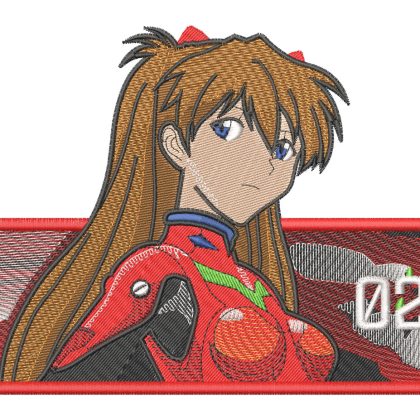 Evangelion Asuka 02 Red Box Anime Embroidery Pattern