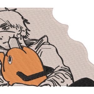 Denji Pochita Hug Manga Embroidery Pattern