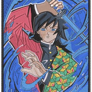 Giyu Sword Swipe Anime Embroidery Pattern
