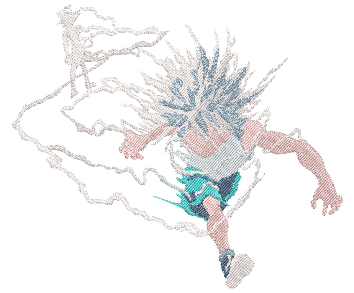 Anime Hunter Killua Lightning Run Embroidery Pattern