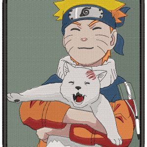 Naruto Holds Cat Anime Embroidery Pattern