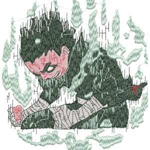 Anime Rock Lee Angry Mood Embroidery Pattern