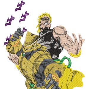 Jojo Anime Dio World Stand Action Embroidery Pattern
