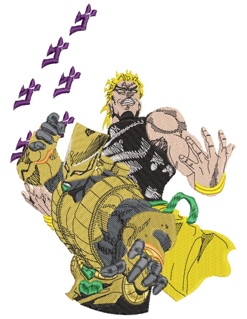 Dio Pattern Jojo Anime Dio World Stand Action Embroidery Pattern - A.G.E Store ...