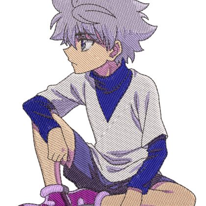 Hunter Killua Sitting Anime Embroidery Pattern