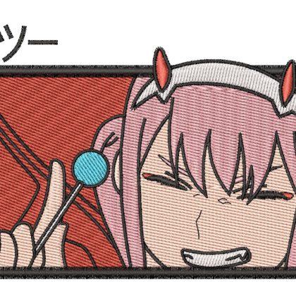 Zero Two Lollipop Anime Embroidery Pattern
