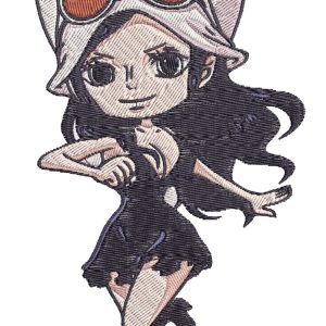 Anime One Piece Nico Robin Chibi Swing Embroidery Pattern