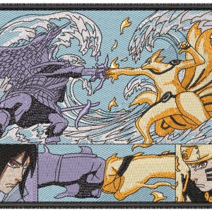 Sasuke VS Naruto Anime Embroidery Pattern