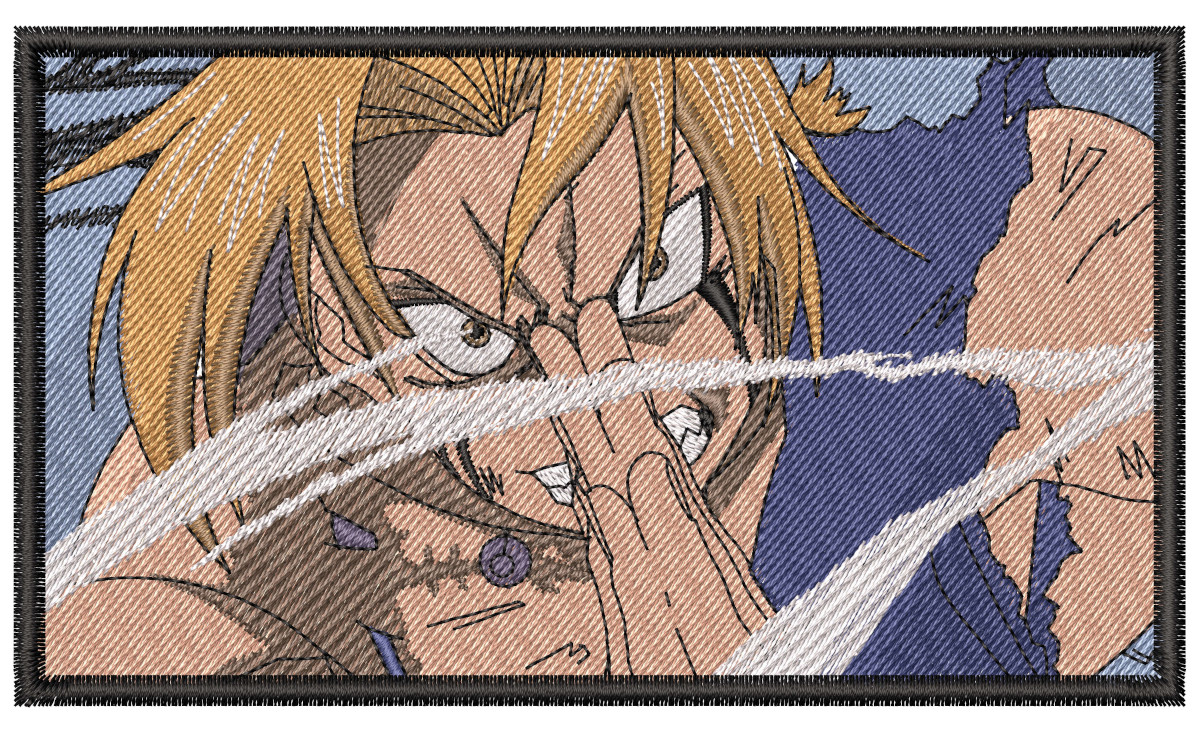 Anime Embroidery Pattern Edward Elric Angry Spell