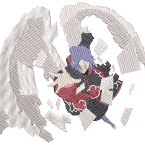 Anime Embroidery Pattern Naruto Konan Attack