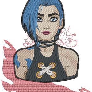 Arcane Jinx Stares Anime Embroidery Pattern