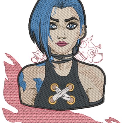 Arcane Jinx Stares Anime Embroidery Pattern